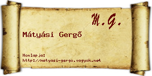 Mátyási Gergő névjegykártya